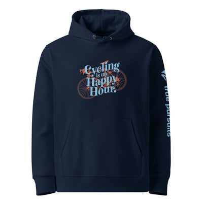 Cycling Is My Happy Hour Organic Cotton Hoodie